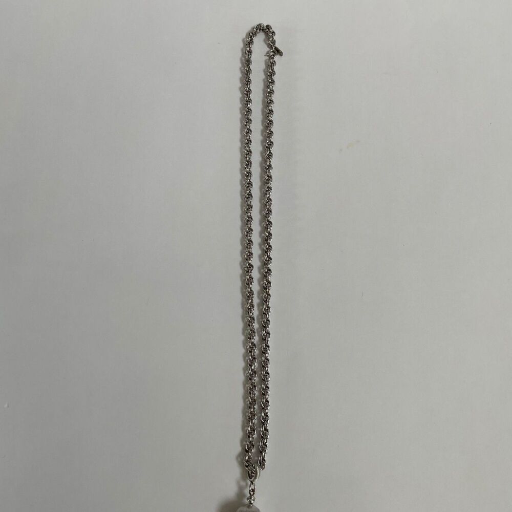 VTG Monet Bolero Silver Filigree Ball Tassel Necklace Rope Chain Book Piece MCM - Picture 10 of 12